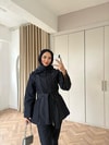 TAKM-2134H&R ButikFuş-Ekan Taşlı Gabardin Takım Siyah
