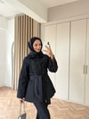 TAKM-2134H&R ButikFuş-Ekan Taşlı Gabardin Takım Siyah