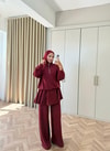 HR-2934H&R ButikFus- Nura Oysh Takım Bordo