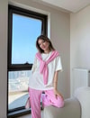 HR-0890H&R ButikHap- Atkılı Kısakol Takım Pembe