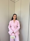 HR-0925H&R ButikHap - LeaL Kemerli Ceket Takım Pembe