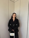 HR-0925H&R ButikHap - LeaL Kemerli Ceket Takım Siyah