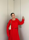 HR-2803H&R ButikHap - Perla Elbiseli 2 Li Takım Kırmızı