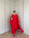 HR-2803H&R ButikHap - Perla Elbiseli 2 Li Takım Kırmızı