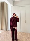 HR-2978H&R ButikHen- Atkılı Oysh Takım Bordo
