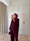 HR-2901H&R ButikHen- Fila Oversize Oysh Takım Bordo