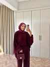 HR-2901H&R ButikHen- Fila Oversize Oysh Takım Bordo