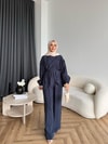 HR-2838H&R ButikHen - Gima Yan Pileli Modal Takım Lacivert