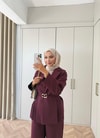 HR-2967H&R ButikHen- Milla Ceketli Takım Bordo