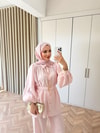 HR-0983H&R ButikHen- Risa Gold Kemerli Takım Pembe