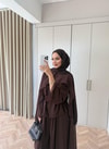 HR-1542H&R ButikHew - Hina Şifon Takım Acı Kahve