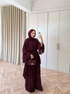 HR-1027H&R ButikHew- Lika Takım Bordo