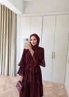 HR-1027H&R ButikHew- Lika Takım Bordo
