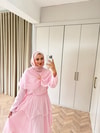 HR-1292H&R ButikHew- Qlisa Modal Keten Etekli Takım Pembe