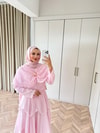 HR-1292H&R ButikHew- Qlisa Modal Keten Etekli Takım Pembe