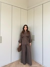 HR-1059H&R ButikHot- Bila Çizgili Takım Kahve