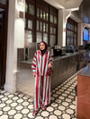 HR-1507H&R ButikHR - Hira Çizgi Desen Bordo - Beyaz