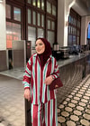 HR-1507H&R ButikHR - Hira Çizgi Desen Bordo - Beyaz