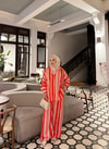 HR-1507H&R ButikHR - Lov Çizgi Desen Pembe - Bej Takım