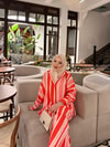 HR-1507H&R ButikHR - Lov Çizgi Desen Pembe - Bej Takım