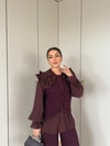HR-3335H&R ButikHT- Maya Triko Takım Mürdüm