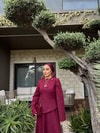 TAKM-1973H&R ButikKuzey Kırışık Etekli Takım Bordo