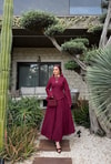 TAKM-1973H&R ButikKuzey Kırışık Etekli Takım Bordo