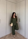 HR-1137H&R ButikLewi Ön Düğmeli Takım Koyu Haki