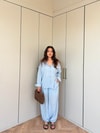 HR-1048H&R ButikLewi Ön Düğmeli Takım Mavi