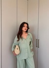 HR-1048H&R ButikLewi Ön Düğmeli Takım Yeşil