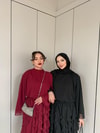 TAKM-2303H&R ButikLizge Şifon Takım Bordo