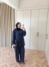 HR-0987H&R ButikMB - Dişla Keten Takım Lacivert