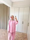 HR-0987H&R ButikMB - Dişla Keten Takım Pembe