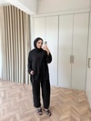 HR-0987H&R ButikMB - Dişla Keten Takım Siyah