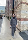 TKM-1938H&R ButikMB-Ecrin Yakası Kürk Detaylı Takım Gri