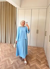 HR-0919H&R ButikMb - Fiyve Oysh Etekli Takım Mavi