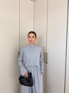 HR-2733H&R ButikMıs- Hilla Pantolon Büzgülü Takım Gri