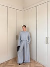 HR-2733H&R ButikMıs- Hilla Pantolon Büzgülü Takım Gri