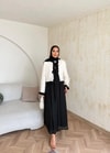 HR-0807H&R ButikNg- Mina Etekli Takım Beyaz Siyah