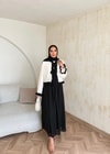 HR-0807H&R ButikNg- Mina Etekli Takım Beyaz Siyah