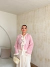 HR-0807H&R ButikNg- Mina Etekli Takım Pembe Beyaz