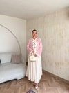 HR-0807H&R ButikNg- Mina Etekli Takım Pembe Beyaz
