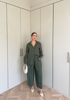 HR-1463H&R ButikNG - Wişal Keten Takım Yeşil