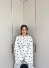 HR-0787H&R ButikPol- Dila Puantiye Etekli Takım Beyaz