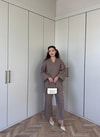 HR-0916H&R ButikPOL - Hena Yan Bağlamalı Takım Kahve