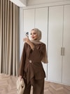 HR-1300H&R ButikPol- Nota Keten Ön Bağlamalı Takım Kahve