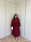 HR-1037H&R ButikPol - Üla Ön Bağlamalı Keten Etekli Takım Bordo