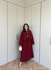 HR-1037H&R ButikPol - Üla Ön Bağlamalı Keten Etekli Takım Bordo