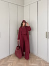 HR-0997H&R ButikPW- Edas 3'Lü Takım Bordo