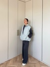 HR-2834H&R ButikPw - Esio Yelekli Oysh Takım Açık Mavi-Antrasit